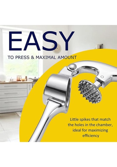 Lmetjma Premium Sarımsak Presi Paslanmaz Çelik Sarımsak Doğrayıcı Sarımsak Ezici Sıkması Ve Temizlemesi Kolay Mutfak Aletleri Jt202 Altın