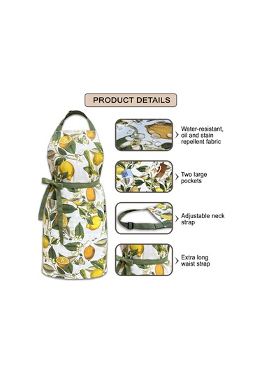Kadınlar İçin İki Cepli Premium Su Geçirmez Mutfak Önlüğü, Sevimli A ,limonlar Diğer