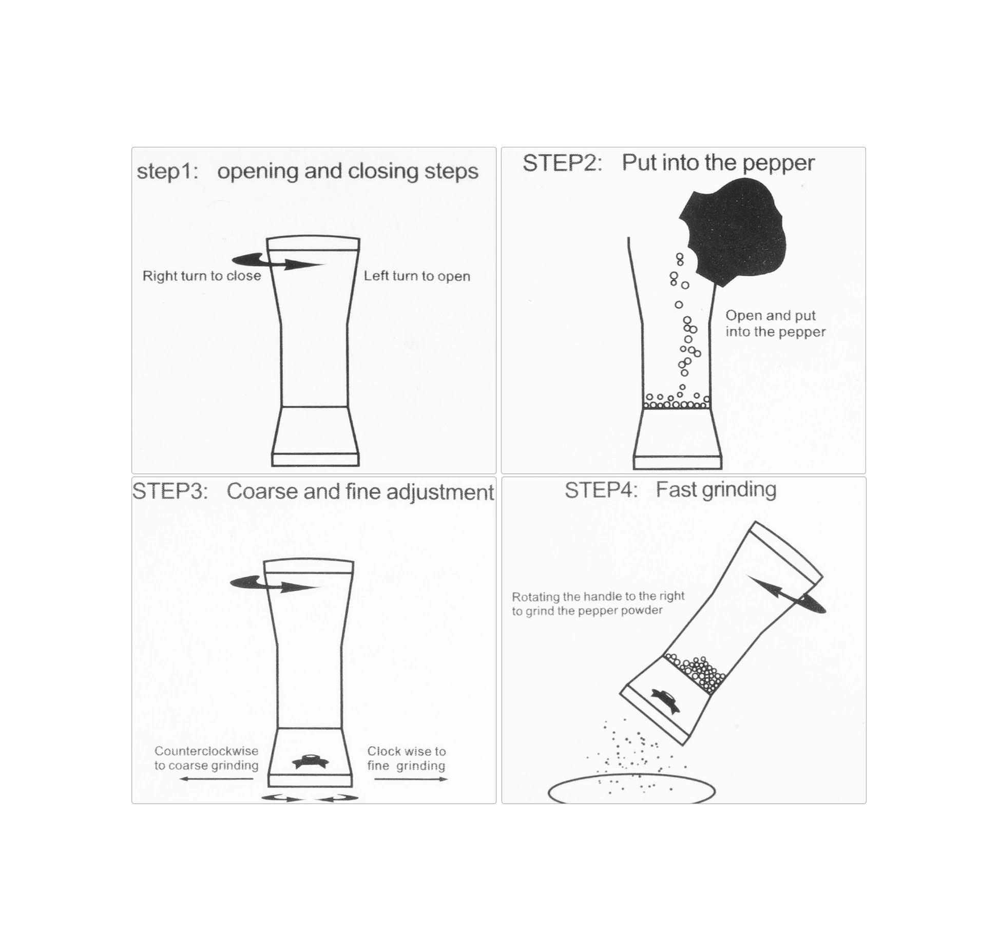 Yunboo 304 Paslanmaz Çelik Elle Biber Değirmeni - Mutfak Ve Restoran İçin Karabiber, Biber Tozu Öğütücü Flakon Gümüş