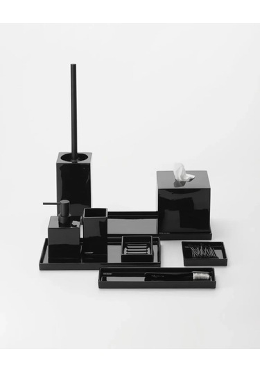 Tepsi, Porselen, Tezgah Üstü, 30xh2x16cm - Siyah Siyah