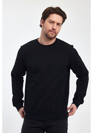 Odda 0007 Pike Sıfır Yaka Sweat Siyah