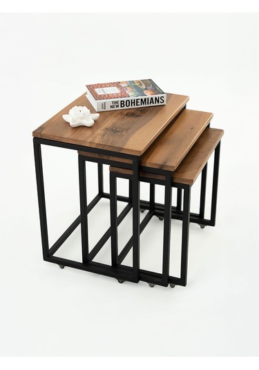 3'lü Ceviz Ağacı Eko Zigon Sehpa