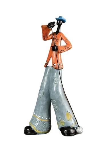 Müzik Aşıkları İçin Retro Grup Sanatı Figürü - Oturma Odası, Kitaplık, Tv Ünitesi Dekoru - Kaliteli Reçine Heykeli