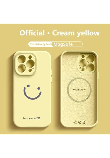 Turcoshop11 İphone Uyumlu 12 Pro Max Sarı Yüksek Kaliteli Manyetik Anti Darbeli Çizilmeye Dayanıklı Kılıf