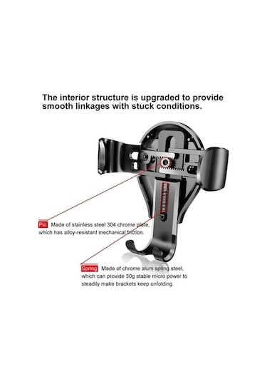Pazly Baseus 360 Akıllı Araç Tutucu - Sony, Lenovo, İphone, Huawei, Htc, Galaxy İçin Çok Yönlü Döndürme - Cm -