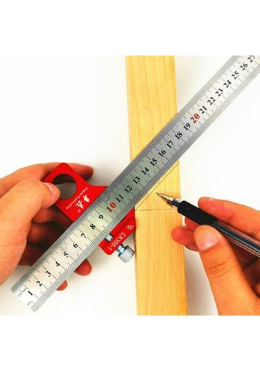 Suntek Açı Kare Cetvel Ağaç İşleme Scriber Cetvel