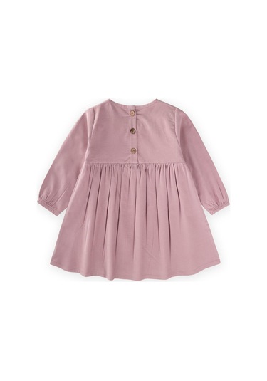 Kadife Elbise 1-8 Yaş Pudra Pembe Pudra Pembe