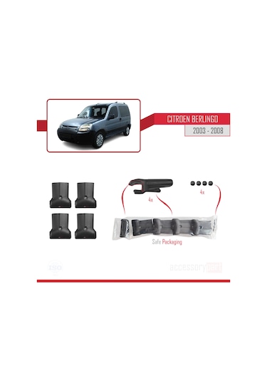 Citroen Berlingo 2003-2008 Arası FLY Model Ara Atkı Tavan Barı GRİ