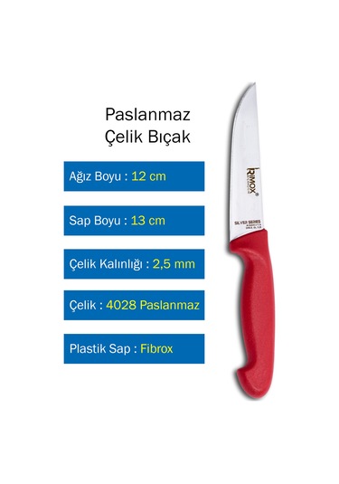 Silver Serisi Kasap Ve Ev Mutfak Bıçağı Çelik Kasap No:0 Asorti