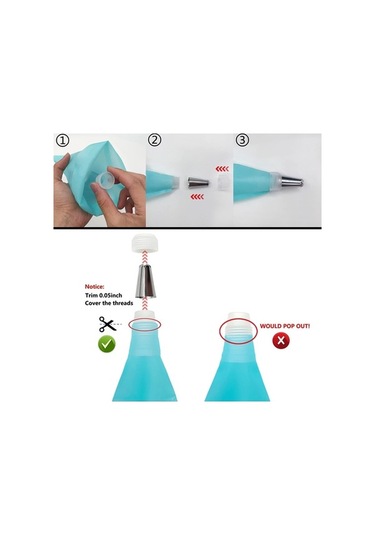 Maoyaya Boru Torbaları Ve Uçları Seti, Yeniden Kullanılabilir, Hamur İşleri Ve Kek Dekorasyon İçin Silikon Halkalı Kiti ham