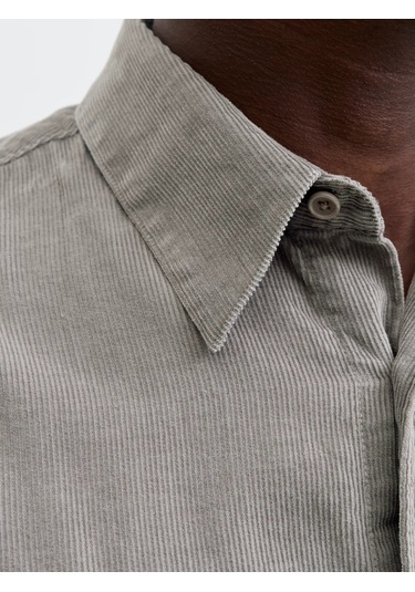 Jprccascot Corduroy Kadife L/s Shırt 12282351 Gri