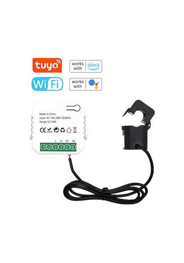 Tuya Wifi Enerji Ölçer 80a Akım Trafosu Kelepçesi Kwh E23824
