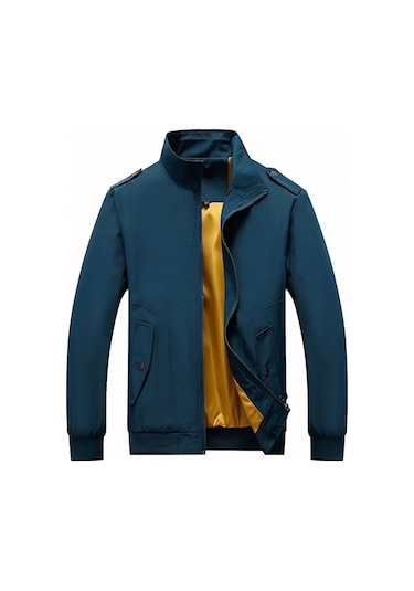 Pasifix Düz Renkli Kolaj Uzun Kollu Stant Yaka Erkek Ceket 001