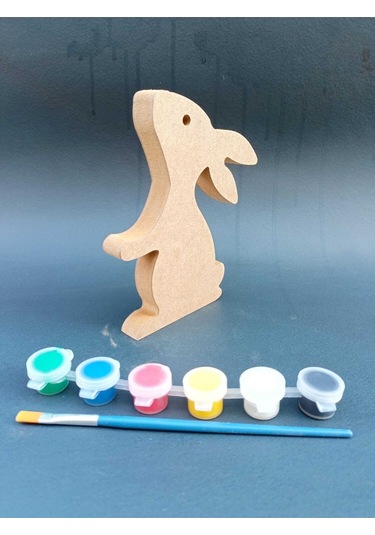 Na Neşeli Ahşap Okul Öncesi Etkinlik .ahşap Boyama Seti.. Eğitici Ahşap Boyası. Oyuncak Hayvan Model Tavsanboyalı