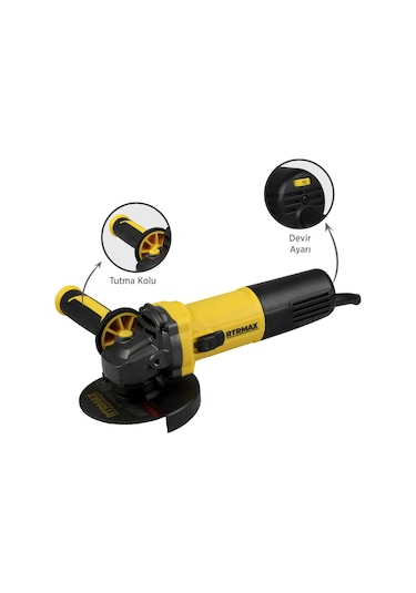 Rtrmax RTM1095 Avuç Taşlama Makinası 125 mm 950 W Devir Ayarlı