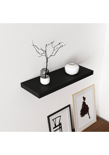 Minarmobilya Minar Gizli Tutuculu Duvar Rafı 60 Cm - M.Siyah