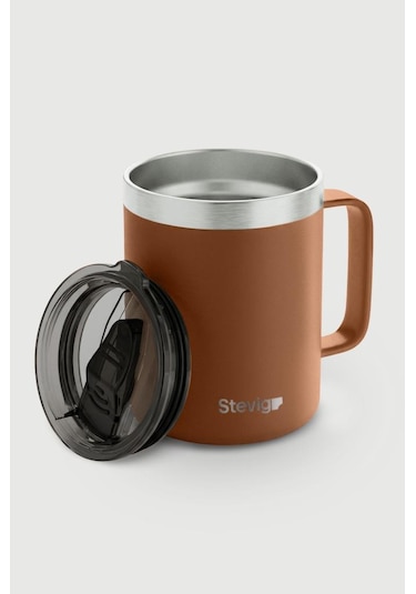 Stevig 1 Cap Daily Mug Kupa Çelik Termos 350 Ml Autumn Leaf St-267 Turuncu