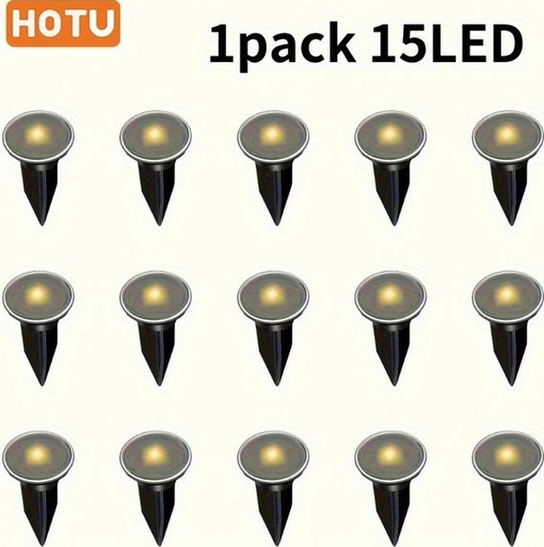 Trendooze Sunshine022 Güneş Enerjili Bahçe Yol Lambası 30 Led 25 6ft Sıcak Işık 30lu Çim Aydınlatma Sıcak Işık