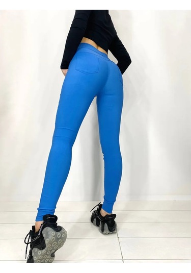 Natasha Beautıful Lastikli Jegging / Tüysüz 85290111 Mavi