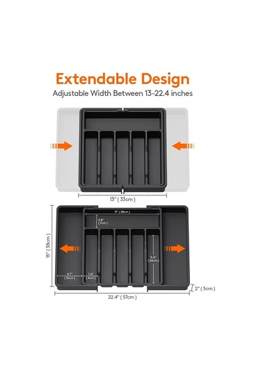 Gri Mutfak Plastik Çekmece Organize Tutucu Genişletilebilir Çekmece Organizatörleri Çatal Kaşık Bölücü Mutfak Çekmecesi Çatal Bıçak Takımı Organizatör