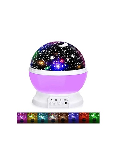Vkemall Mor Led Yıldız Gökyüzü Projektörü - Dönen Aydınlatma Ve Gece Lambası, Çocuk Odası si