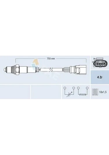 Lambda Sensörü 1.4 Tsi 2015-&gt Ön 4 Fişli 75 Cm