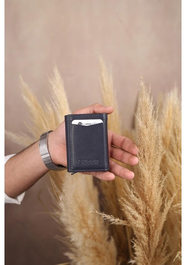 Summit 4361 Erkek Mekanizmalı Kartlık Cüzdan Siyah