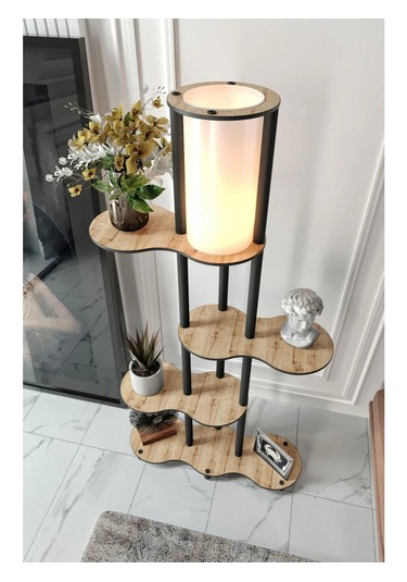 Ravilo Travers Raflı Lambader Meşe