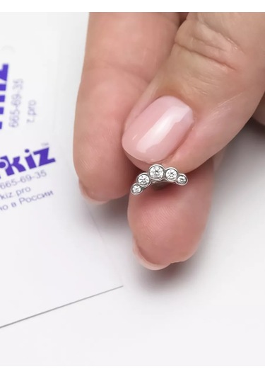 Markiz 925 Ayar Gümüş Kıkırdak Piercing Küpeli Kulak Küpesi 192262703 Gri