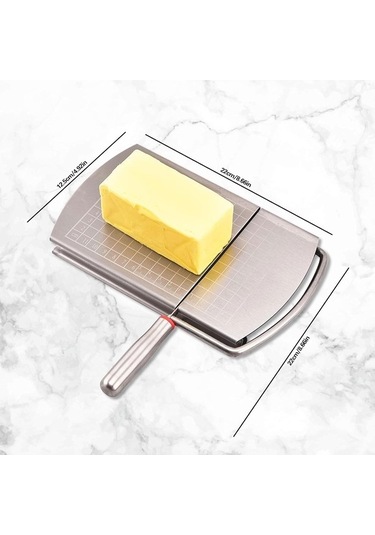 Createtech Dahili Bıçaklı Çelik Peynir Dilimleyici Tahtası, Pratik Kullanım 1 Parça
