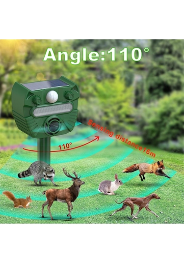 Uu0382 Güneş Enerjili Hayvan Kovucu Ultrasonik Sincaplar Geyik Yeşil