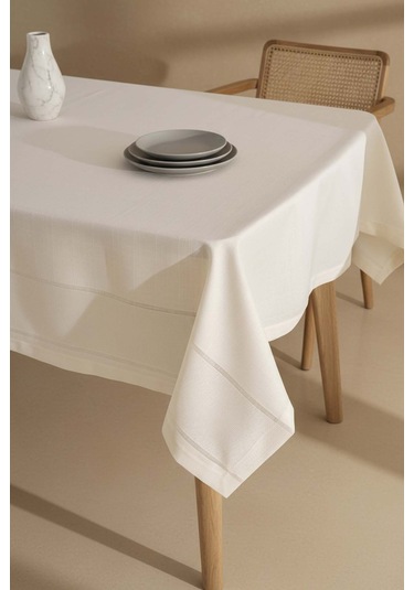 Nora Krem Zarf Köşe Masa Örtüsü 150x220 Cm Krem