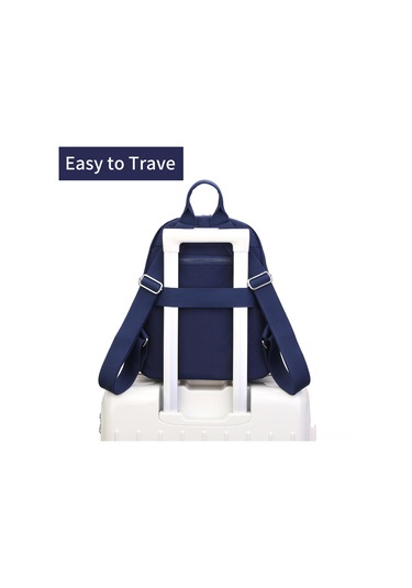 Vkemall Mavi Nilon Çift Çantalı Sırt Çantası - Ayarlanabilir Askılar, Gündelik Seyahat Ve Hafif Yük İçin - 32x27x13 Cm