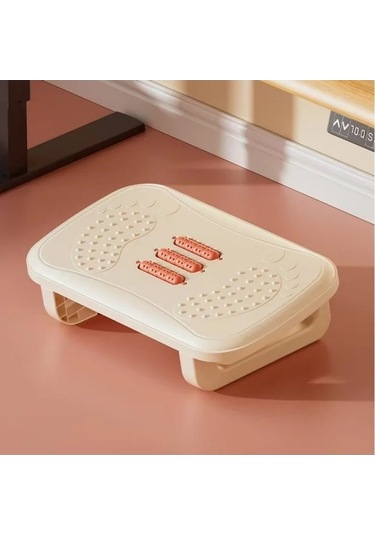 Wondernest Tabure Silindirleri Şerit Masaj Lichen Kaydırmaz Ergonomik Beyaz Ayak Beyaz