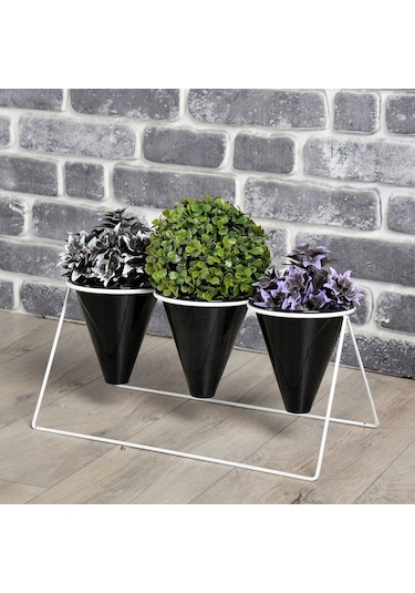 Fullreyon Vıpclass 3 Saksılı Metal Çiçek Standı - Saksılar Dahil - Vbs Diğer