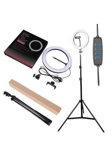 Led Işıklı Ayaklı Tripod 10 Inç Halka - Telefon Tutucu Youtuber