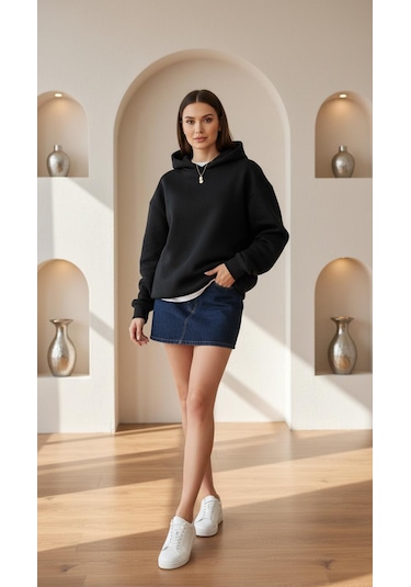 Divinus Kapşonlu Sweat Shırt Siyah
