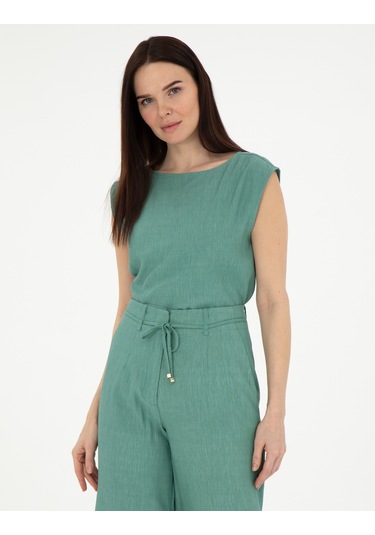 Pierre Cardin Kadın Yeşil Kısa Kollu Bluz 50301168-vr054 Yeşil