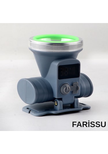 Ultra Güçlü 60w Dijital Göstergeli Kafa Feneri Şarjlı, Su Geçirmez, 3 Modlu Siyah