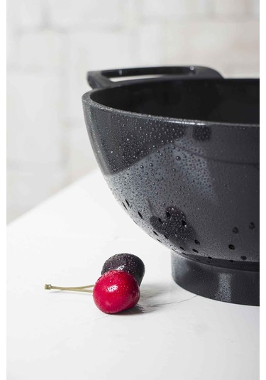 Akrilik Siyah Makarna Süzgeçi & Sebze Meyve Süzgeçi Çok Renkli