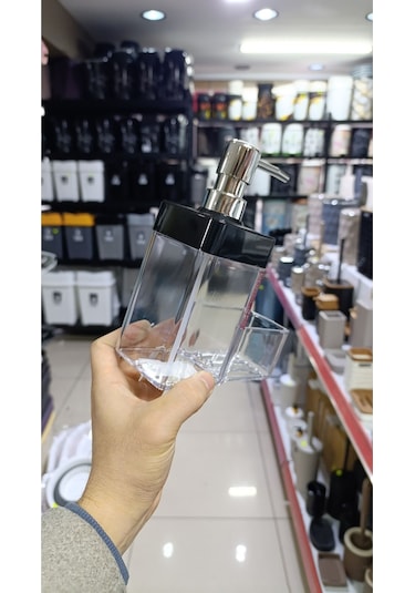 Lüks Mükemmel Görünümlü Sıvı Sabunluk Veya Bulaşık Deterjanlık Gri-siyah