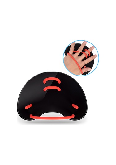 Xindoker 3d Ergonomik Tasarım El Paspası, Pp+silikon Malzeme, Tüm Yaş Grupları İçin, Doğal Yüzme Deneyimi Sağlar - Siyah 1 Çift Siyah