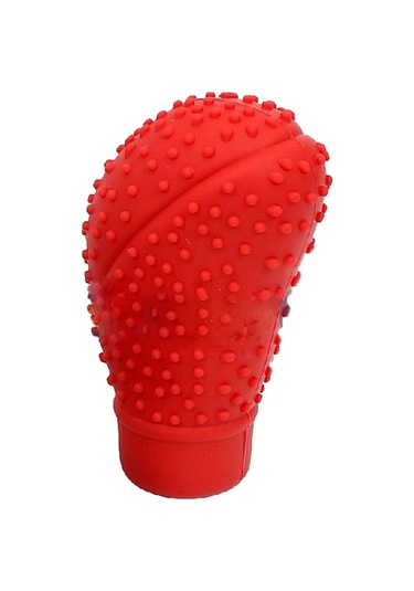 Silikon Vites Topuzu Kılıfı Masajlı Oval Kırmızı Kırmızı