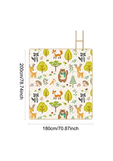 Suntek Piknik Battaniyesi Katlanabilir Taşınabilir Hayvanlar-180cm Hayvanlar 180cm Çok Renkli