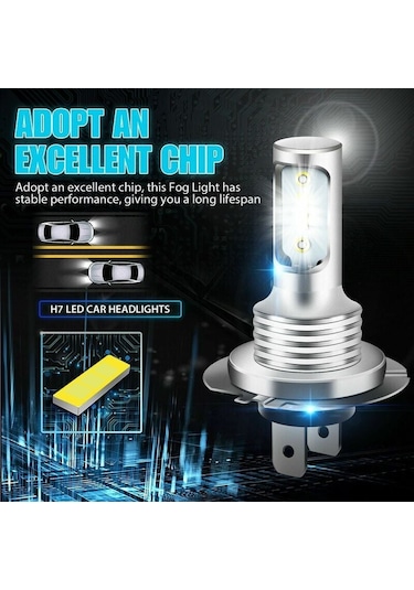 H7 Led Ampul, 1000 Lm 6000k Son Derece Parlak Beyaz Led Far Ampulleri, Ip68 Su Geçirmez Hepsi Bir Arada Tak Ve Çalıştır Dönüşüm Kiti, 2 H7 Ampul 13thirteen