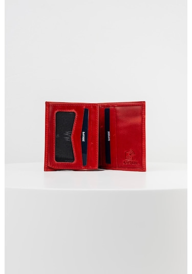 Bayderi Lisande Hakiki Deri Kibar Erkek Cüzdanı-1668 Crazy Kırmızı
