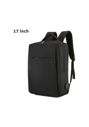 Yifomall Usb Dışarıdaki Portlu 17 İnç Bilgisayar Çantası, Büyük Kapasiteli İş/seyahat Sırt Çantası, Siyah Oxford Kumaşı Siyah