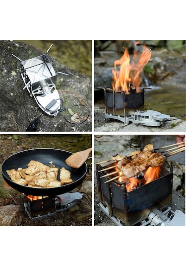 Açık Hava Kamp Odun Sobası Brs-116 Gümüş