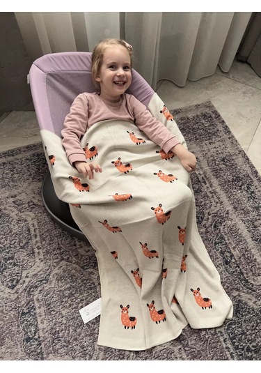 Tei-tei Yenidoğanlar İçin Pamuklu Battaniye, Yatak İçin 229888083 Bej