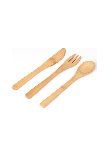Mufunye 16cm Dişli Bambu Bıçak, Spor Ve Piknikler İçin Taşınabilir 3'lü Beste: Bıçak-çatal-kaşık, Ev Ve Dışarı Kullanıma Uygun Diğer